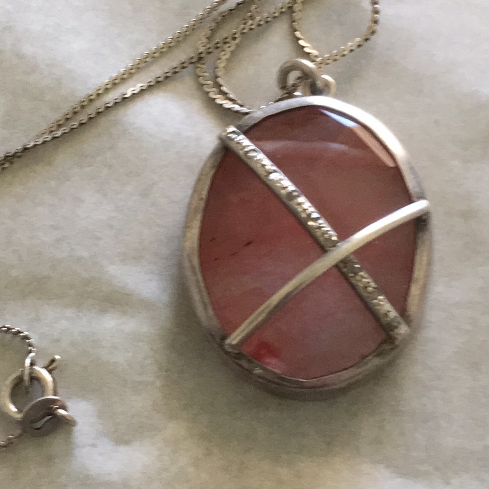 Vintage Quartz  sterling silver with 16” chain